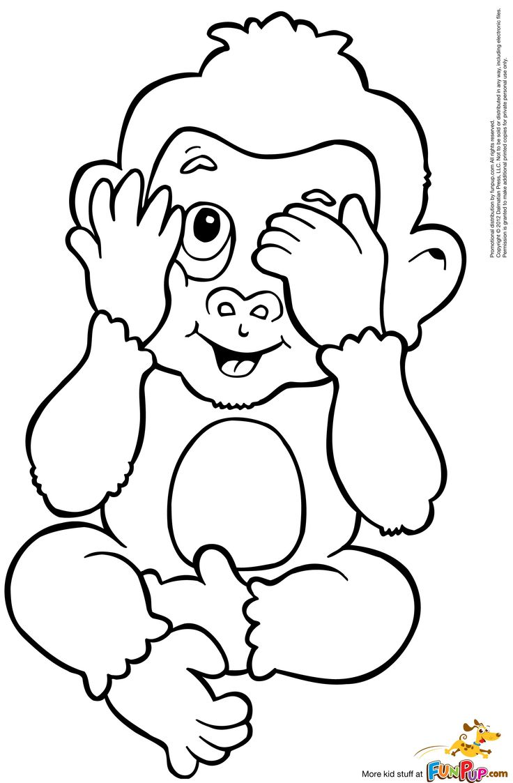 Cute Monkey Coloring Pages, Baby Monkey Coloring Page 736x1123 Cute Monkey Coloring Pages, Baby Monkey Coloring Page