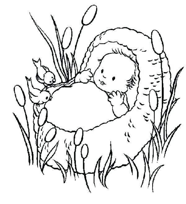 600x659 Baby Moses Coloring Pages Amazing Baby Coloring Page On Print