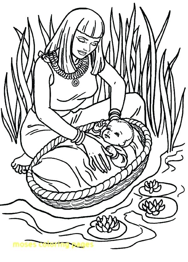 600x835 Moses Coloring Pages Coloring Pages With Found Safely In River
