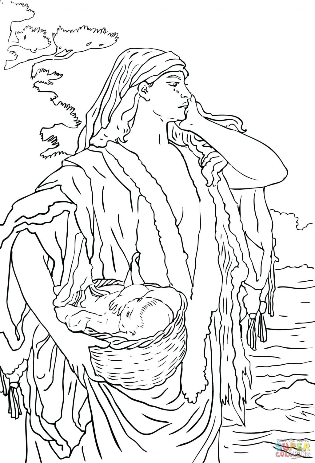 1024x1506 Coloring Pages ~ Baby Moses Coloring Page Click The And Pages
