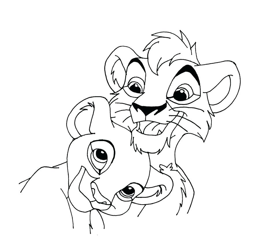 900x856 Nala Coloring Pages And Kissing Coloring Pages Baby Nala Coloring