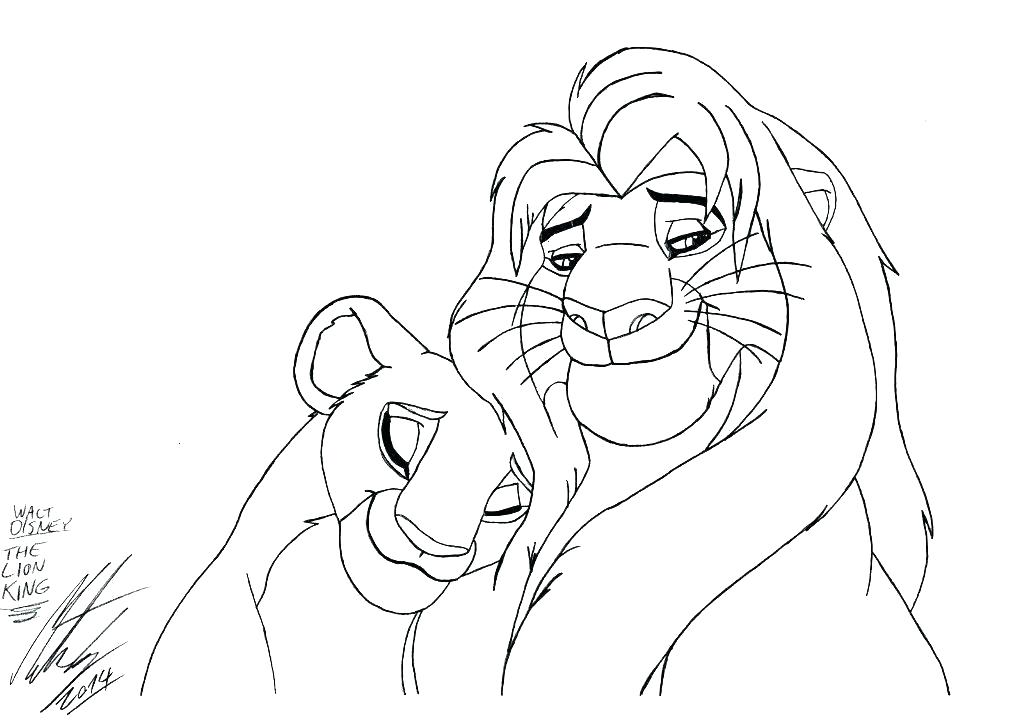 1024x721 Nala Coloring Pages Baby Coloring Pages Simba And Nala Colouring