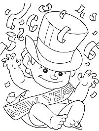 201x265 Happy New Year Coloring Pages