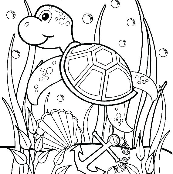 570x576 Cute Baby Turtle Coloring Pages Ninja Turtles To Print Sea