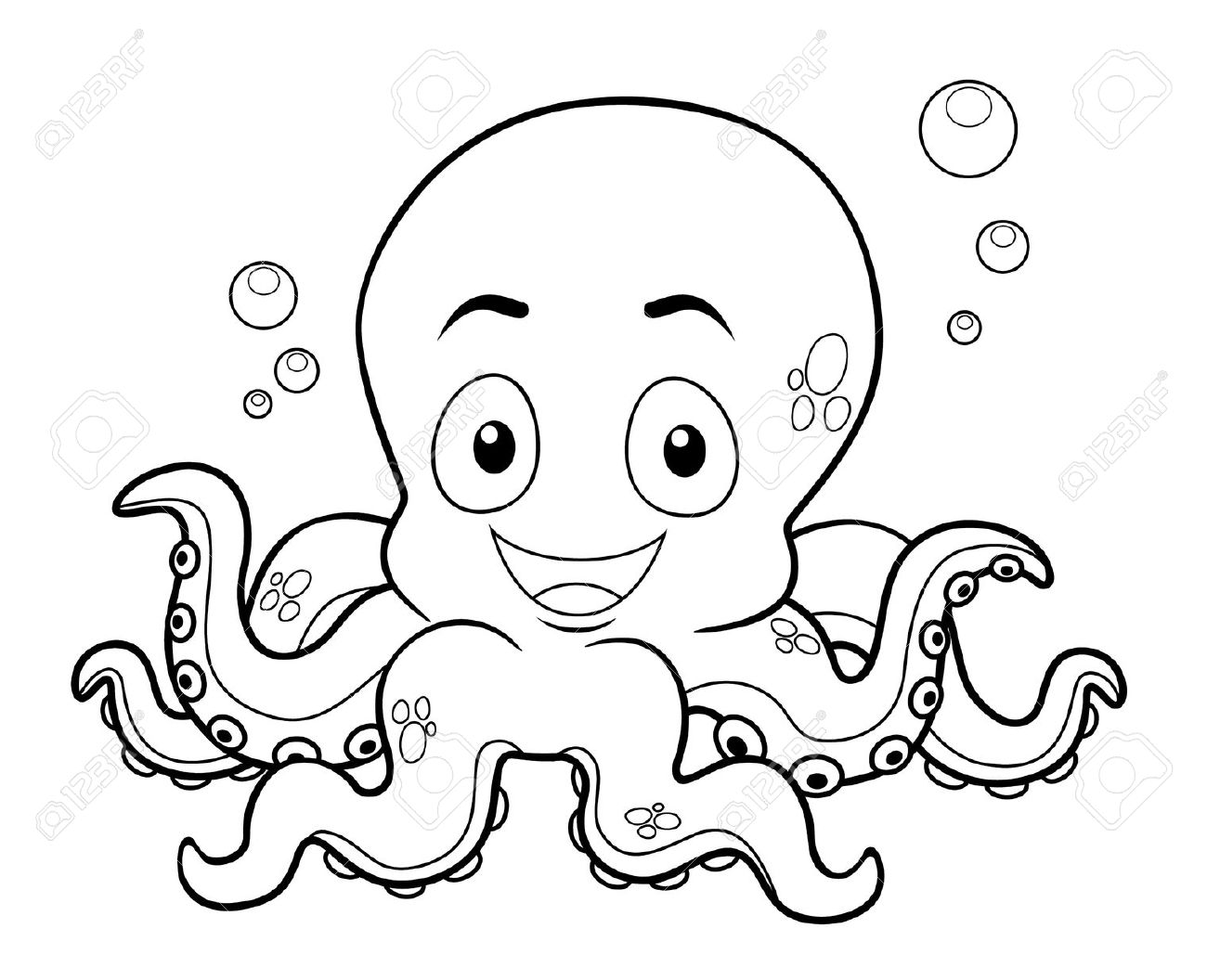 Baby Octopus Coloring Pages
