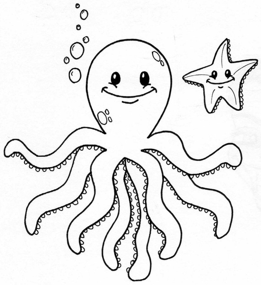 Cute Octopus Coloring Pages 855x934 Cute Octopus Coloring Pages