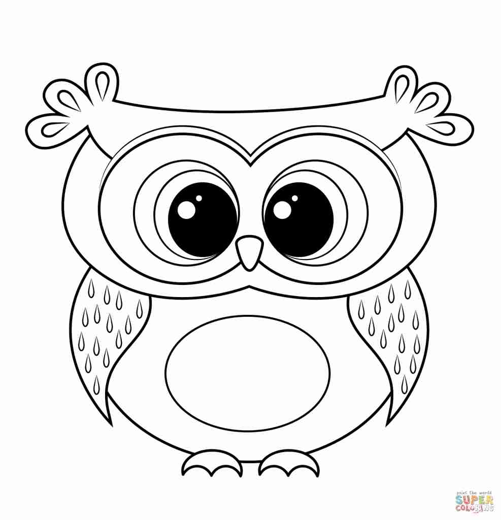 987x1024 Best Baby Owl Coloring Page Cute Pages To Print Out Adorable