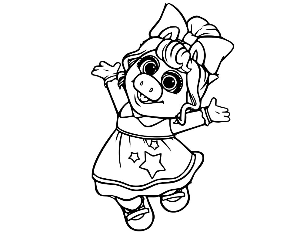 990x765 Miss Piggy Disney Muppet Babies Coloring Page