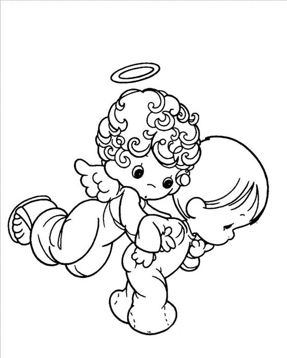 564x703 Angel And Baby Precious Moments Coloring Pages