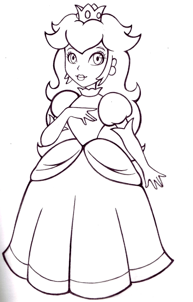 750x1171 46 Peach Coloring Pages To Print, Princess Peach Coloring Pages