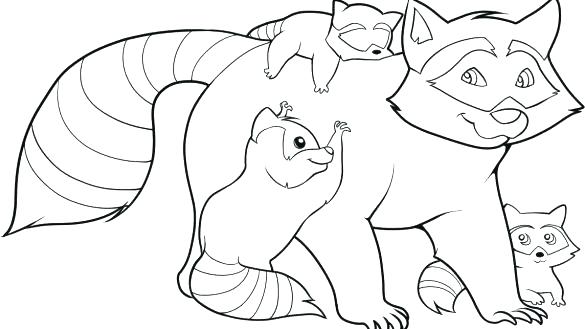 Raccoon Coloring Pages Funny Baby Raccoon Coloring Pages Cartoon 585x329 Raccoon Coloring Pages Funny Baby Raccoon Coloring Pages Cartoon