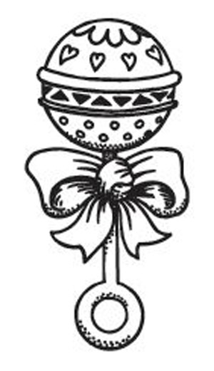 Baby Rattle Coloring Page 300x521 Baby Rattle Coloring Page