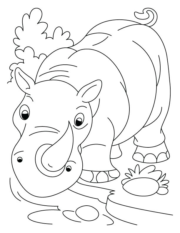 612x792 Kids With Rhino Coloring Page 1 Baby Rhino Coloring Page