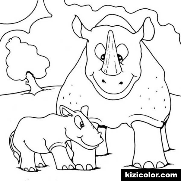 Baby Rhino Coloring Page at GetColorings.com | Free printable colorings ...