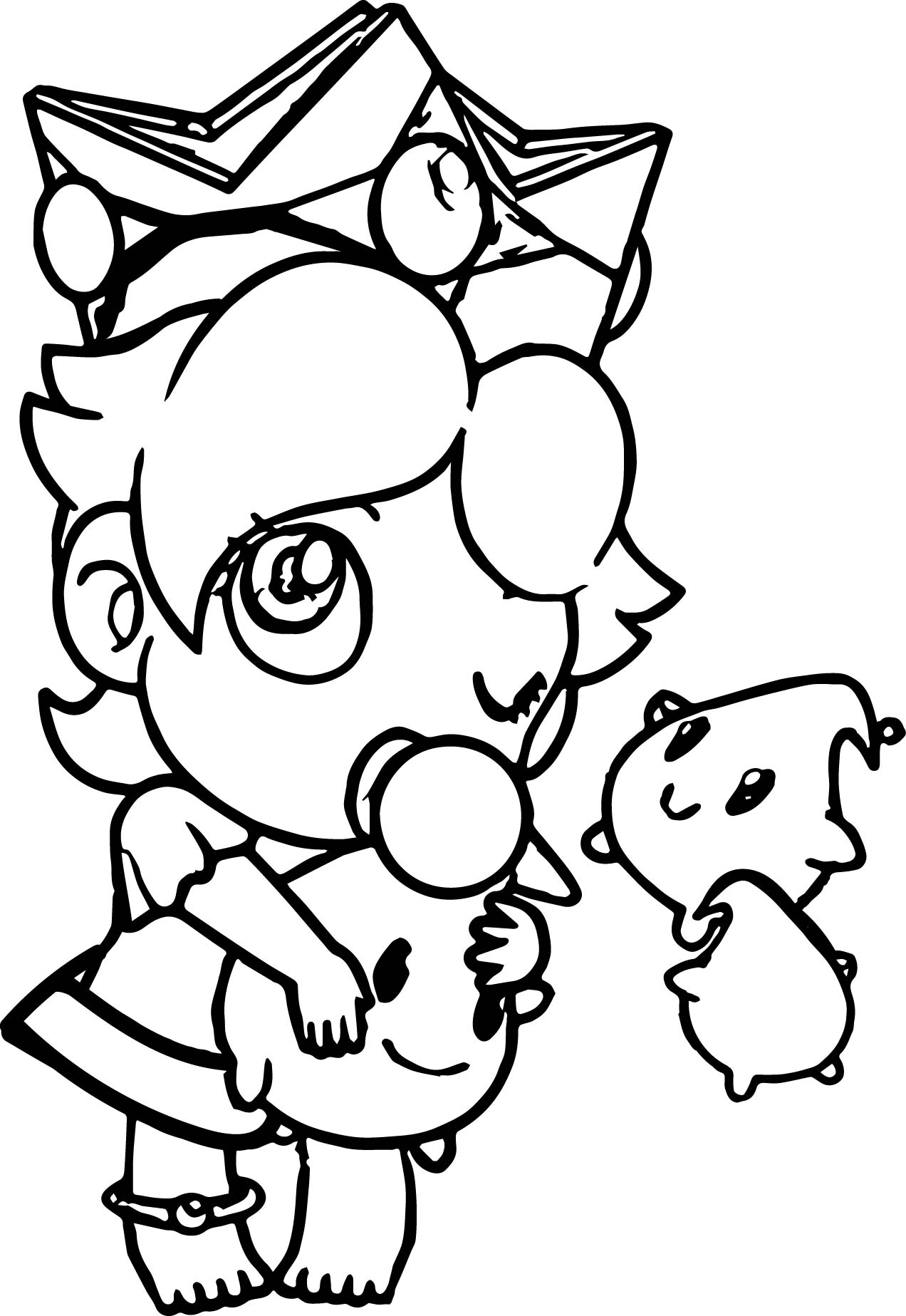Baby Rosalina Peach Daisy And Rosalina As Babies Coloring Page 1272x1847 Baby Rosalina Peach Daisy And Rosalina As Babies Coloring Page