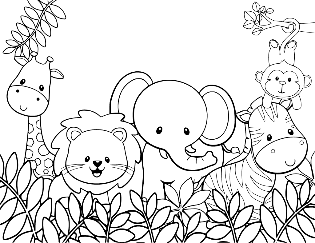 Safari Animals Coloring Pages 1024x790 Safari Animals Coloring Pages