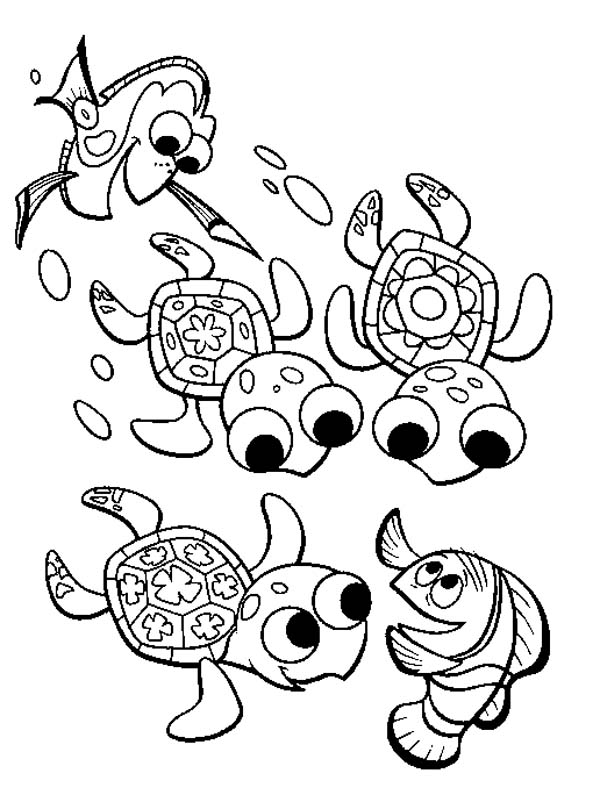 Fingding Nemo Sea Turtle Coloring Page 600x795 Fingding Nemo Sea Turtle Coloring Page