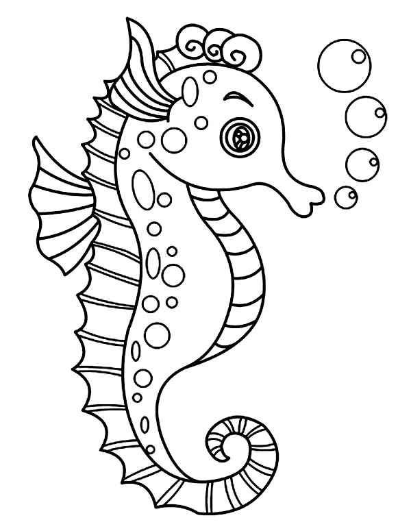 Seahorse Coloring Pages 600x775 Seahorse Coloring Pages