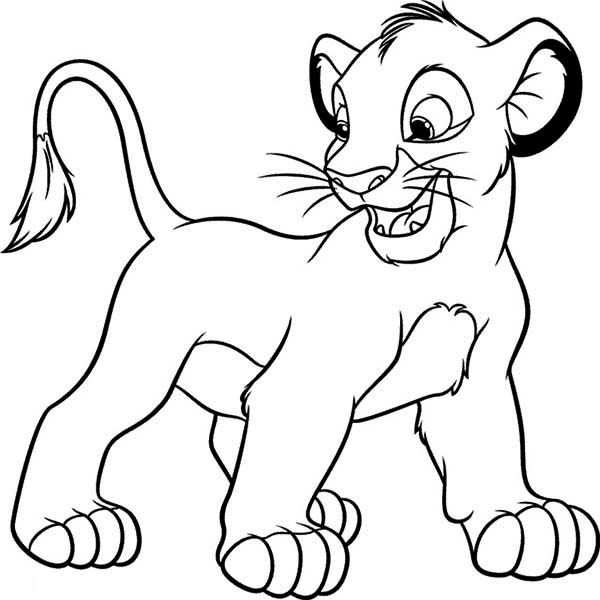 600x600 Disney Baby Simba Coloring Page Coloring Pages For Kids Clip Art