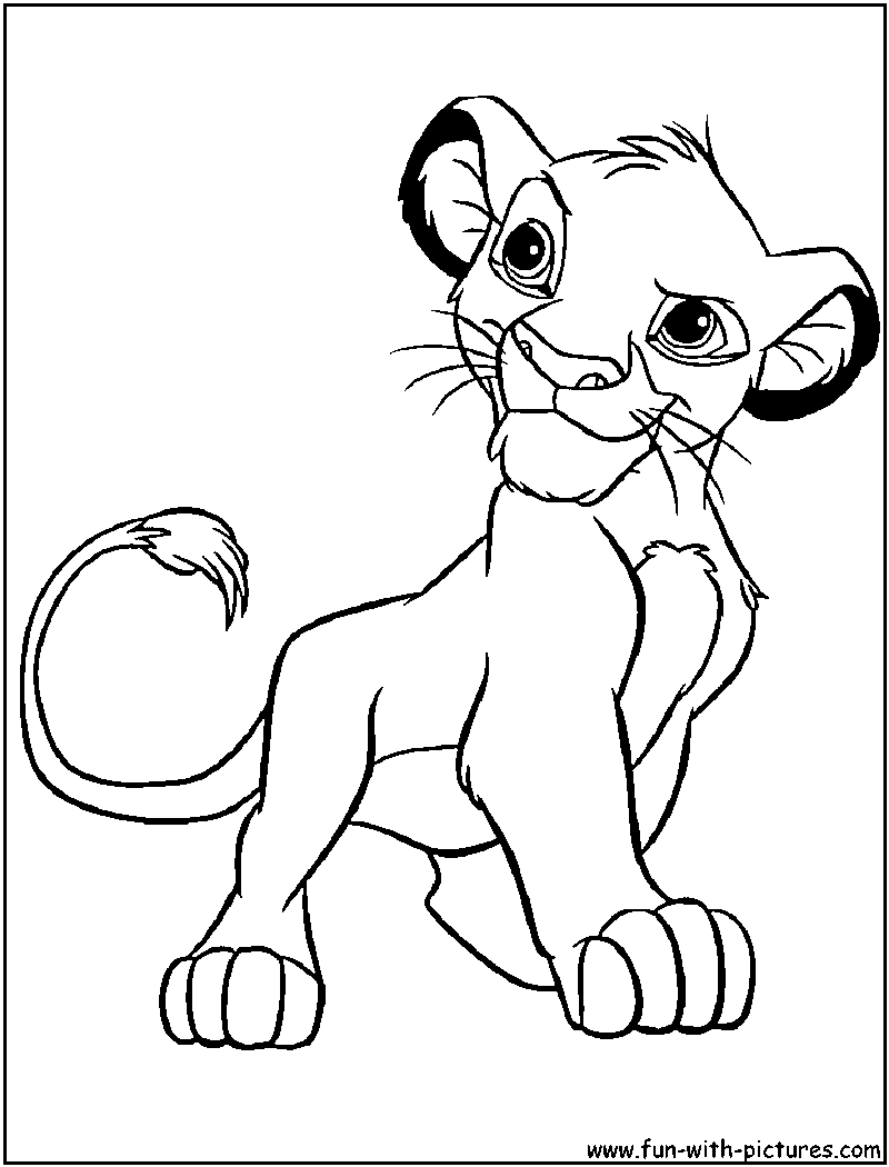 800x1050 Funny Baby Simba Lion Coloring Page For Kids Animal And Pages