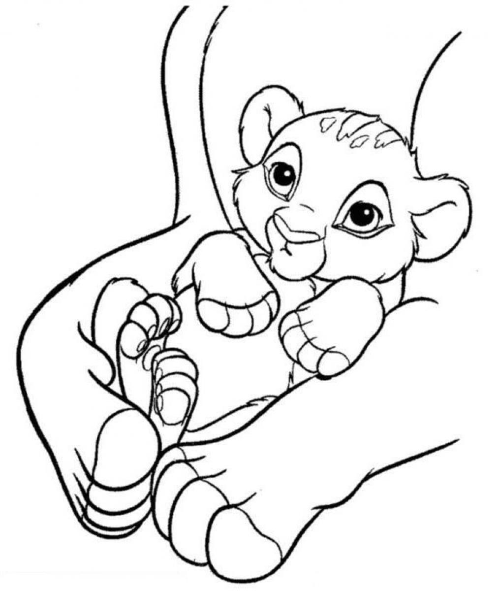 1014x1200 Baby Simba In Hands Free Coloring Page Animals, Disney, Kids