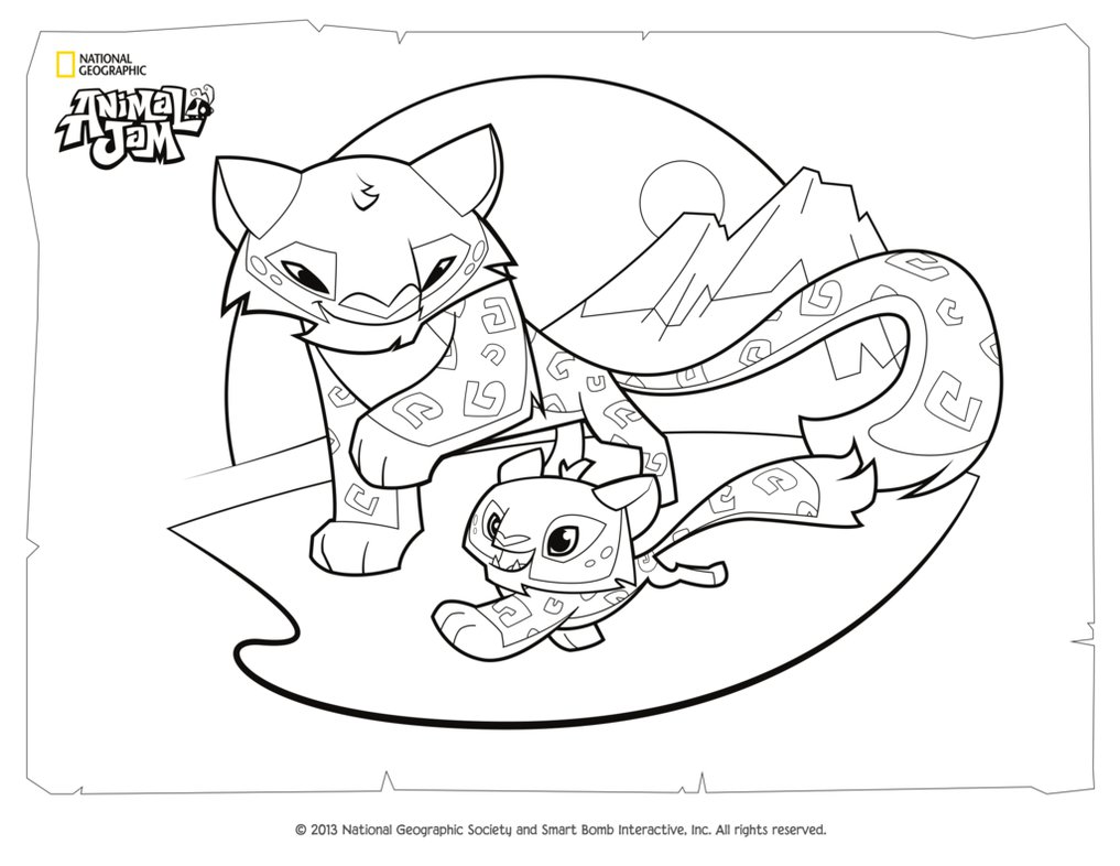 1017x786 Animal Jam Coloring Pages Snow Leopard
