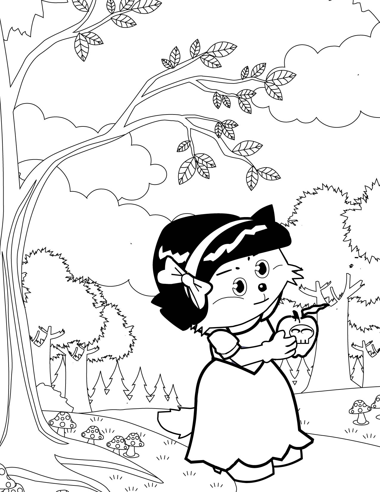 1275x1650 Snow White Coloring Page