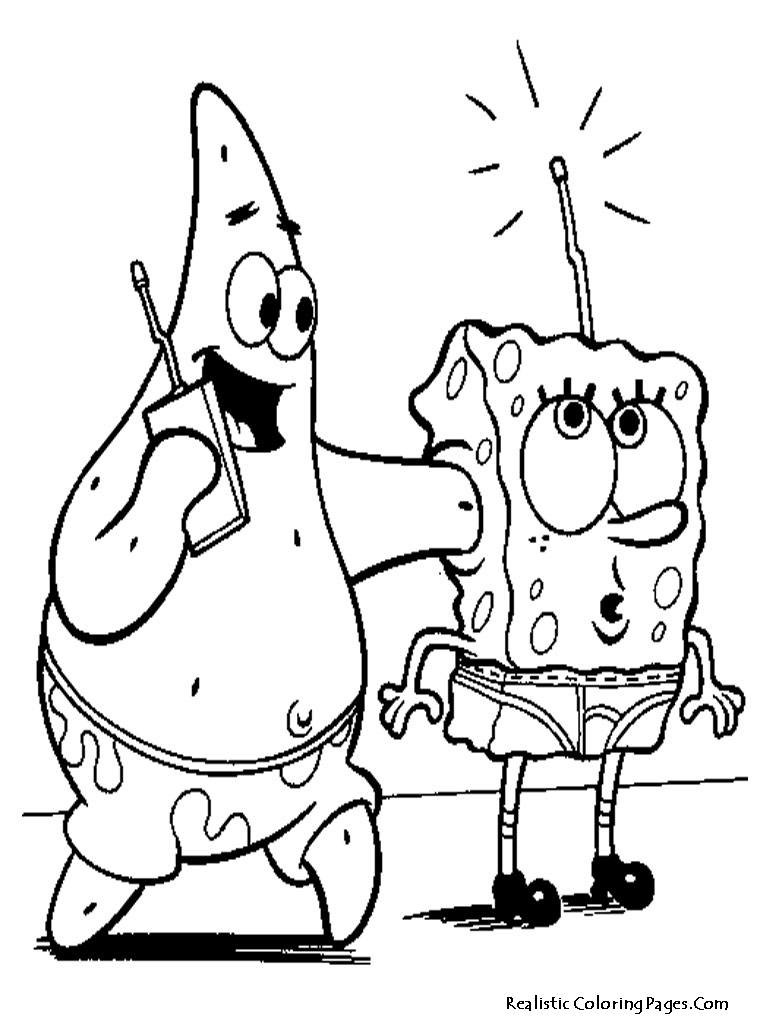768x1024 Cute Spongebob Coloring Pages
