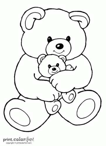 Mom And Baby Bear Coloring Page 363x500 Mom And Baby Bear Coloring Page