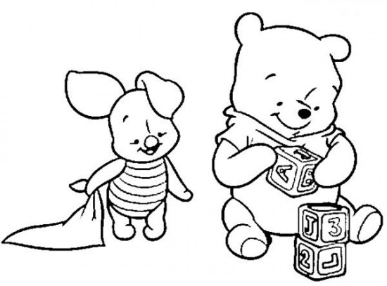 Baby Winnie The Pooh Coloring Pages 550x407 Baby Winnie The Pooh Coloring Pages
