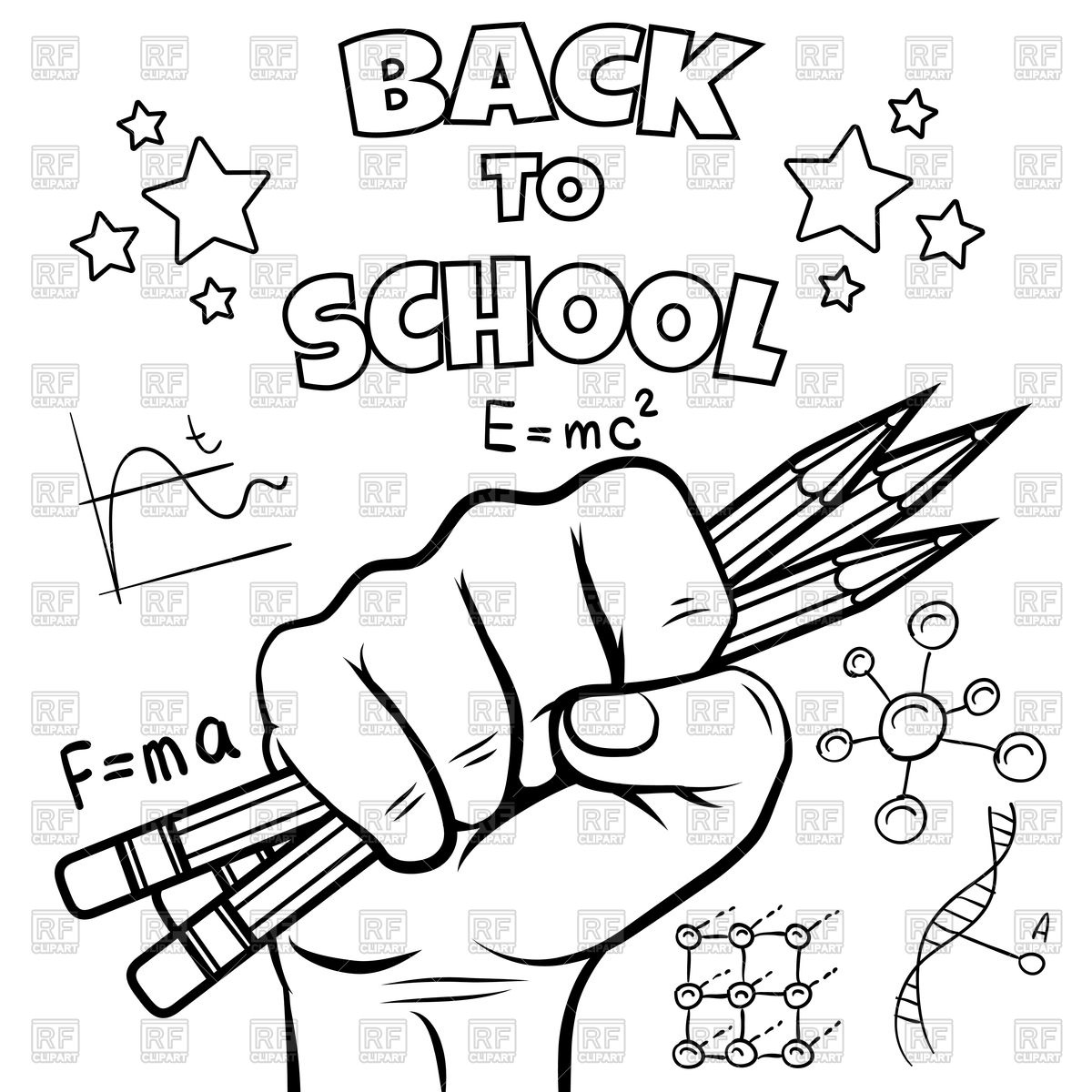 Back To School Coloring Page Royalty Free Vector Clip Art Image 1200x1200 Back To School Coloring Page Royalty Free Vector Clip Art Image
