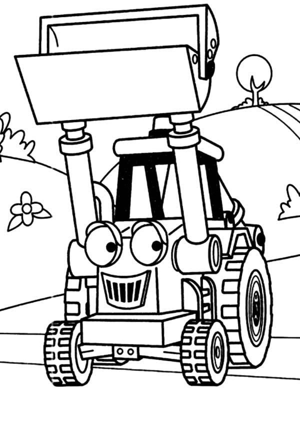 600x842 Muck The Tractor In Digger Coloring Page Color Luna