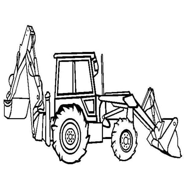 600x612 Backhoe Loader In Digger Coloring Page Color Luna