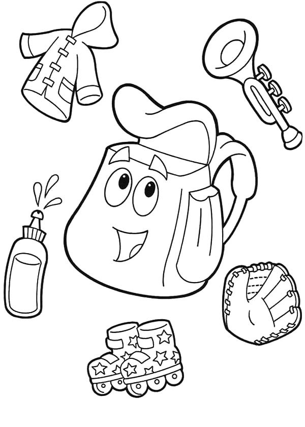Dora The Explorer Backpack Coloring Pages Best Place To Color 600x840 Dora The Explorer Backpack Coloring Pages Best Place To Color