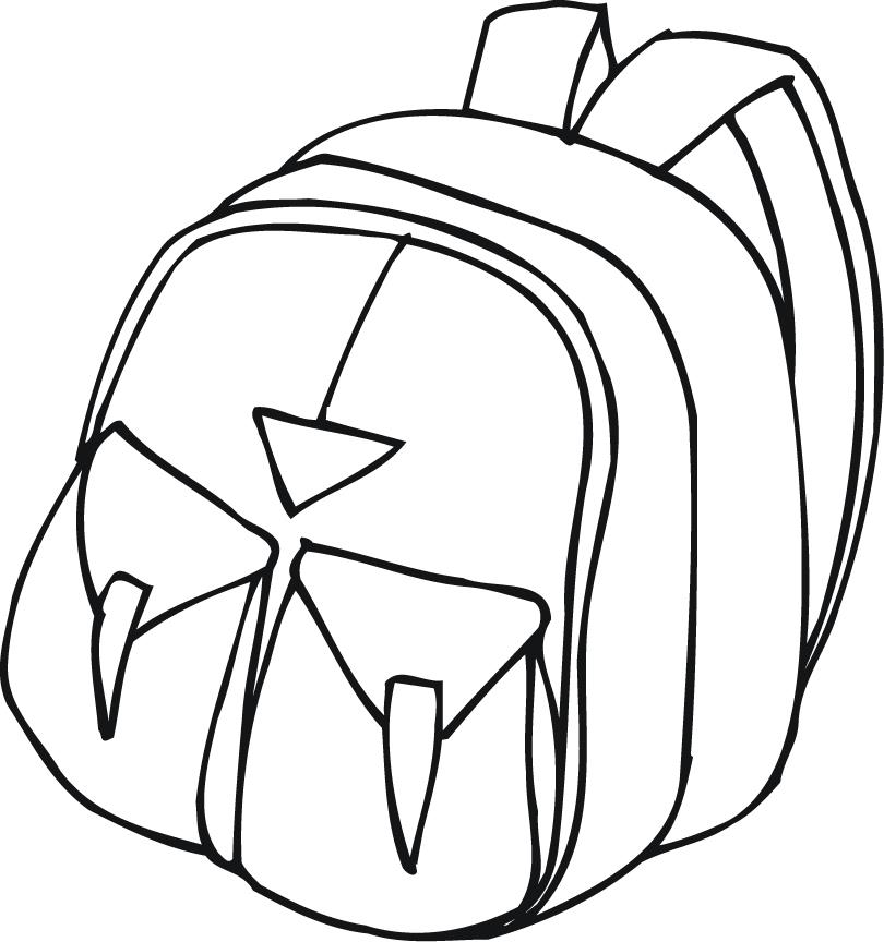 Printable Outline Of A Backpack With Pockets 810x864 Printable Outline Of A Backpack With Pockets