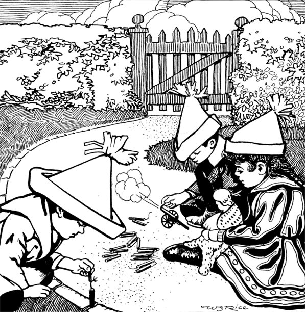 Children Playing With Toys In Their Backyard Coloring Page Boys 597x612 Children Playing With Toys In Their Backyard Coloring Page Boys