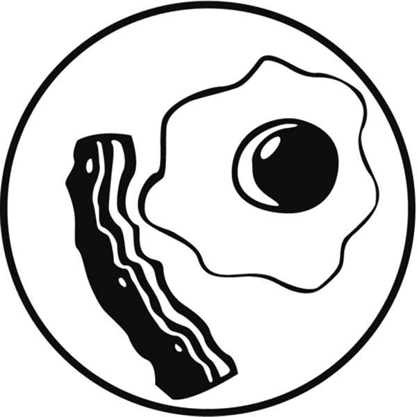 Bacon And Fried Egg Coloring Pages 600x600 Bacon And Fried Egg Coloring Pages