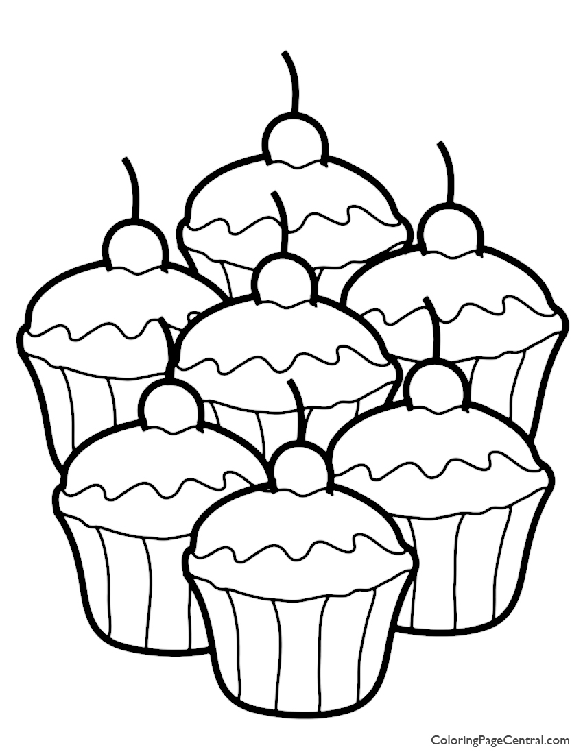 850x1100 Cupcake 02 Coloring Page Coloring Page Central