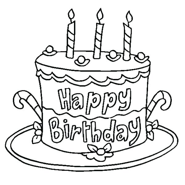 600x600 Birthday Cake Coloring Pages Preschool Happy Birthday Coloring