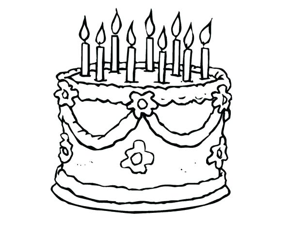 600x464 Blank Birthday Cake Coloring Page Birthday Cake Coloring Sheets