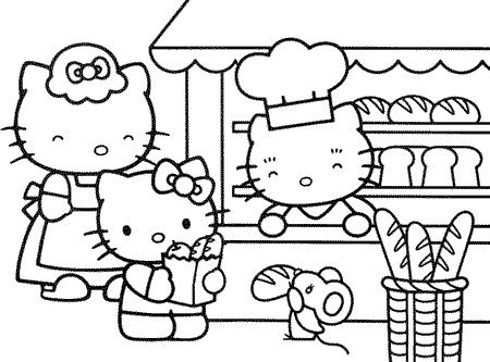 450x333 Hello Kitty Bakery Coloring Pages Coloring Pictures