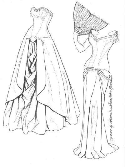 400x533 Ball Gown Coloring Pages