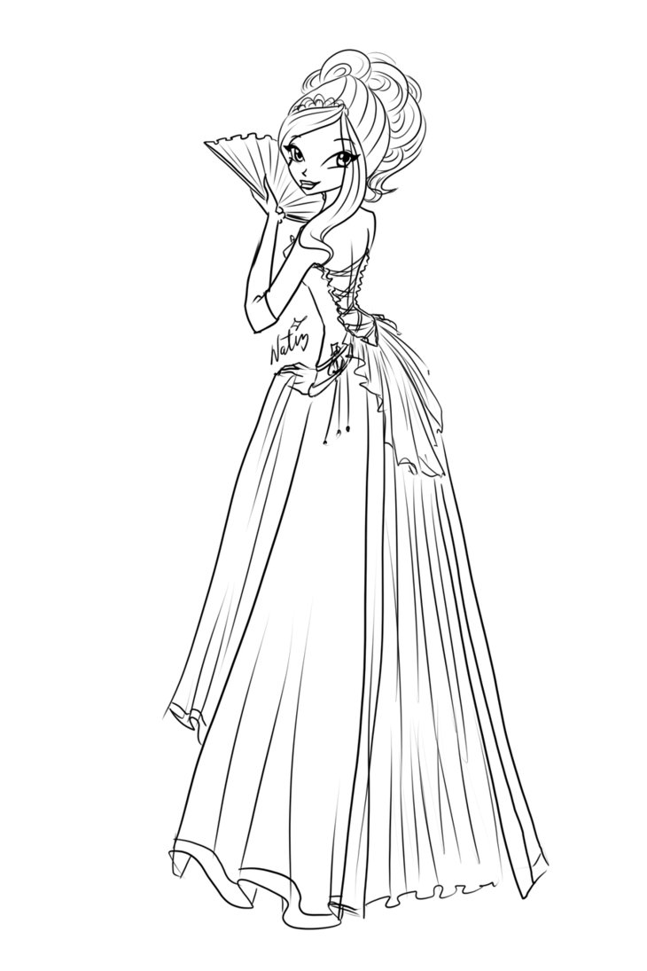 730x1095 Com Sketch Rose Ball Dress By Laminanati On Coloring