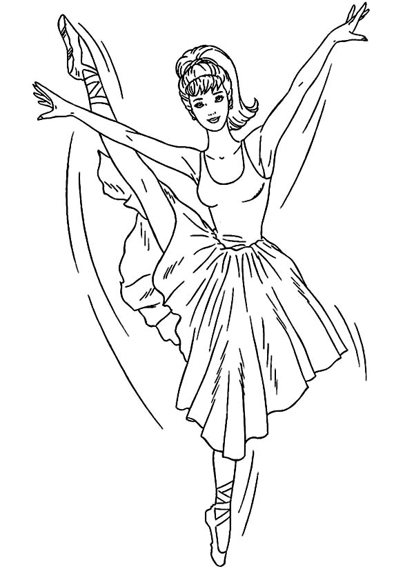 Barbie Ballerina Coloring Page Color Luna 600x825 Barbie Ballerina Coloring Page Color Luna