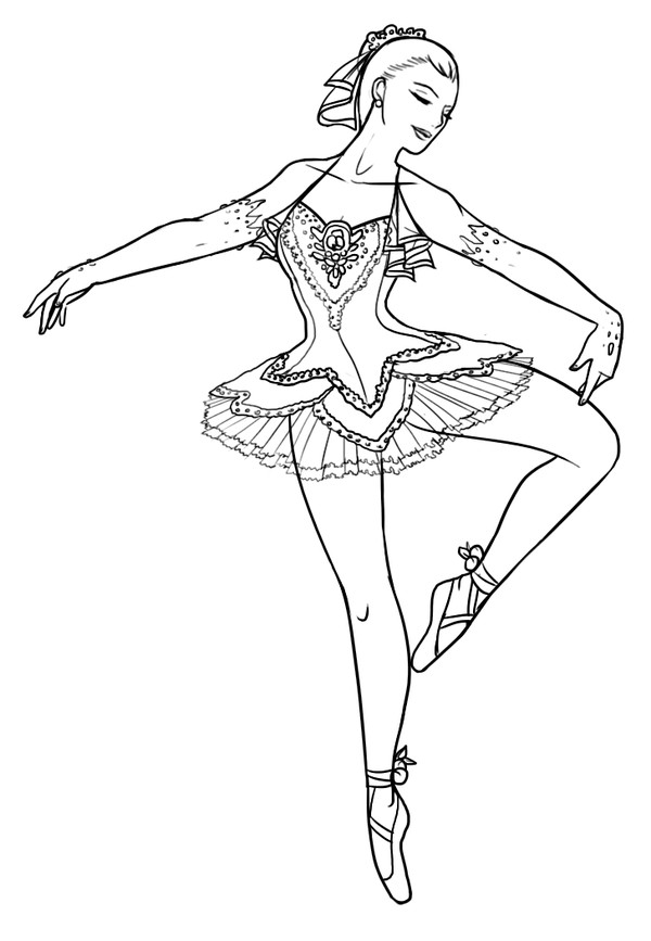 Ballerina Coloring Pages Free 1 600x867 Ballerina Coloring Pages Free 1