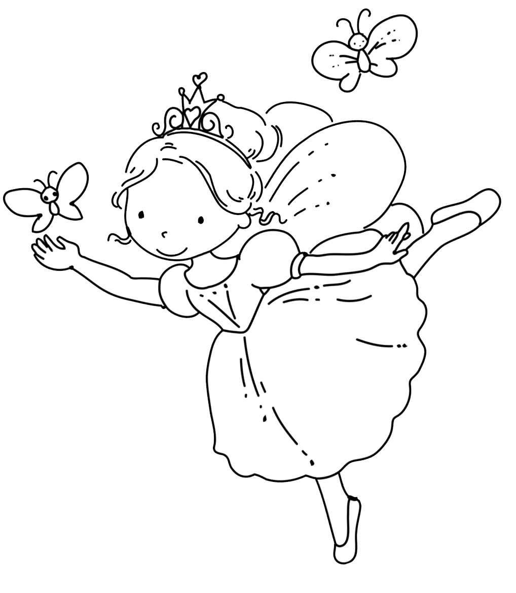 Ballerina Fairy Coloring Pages