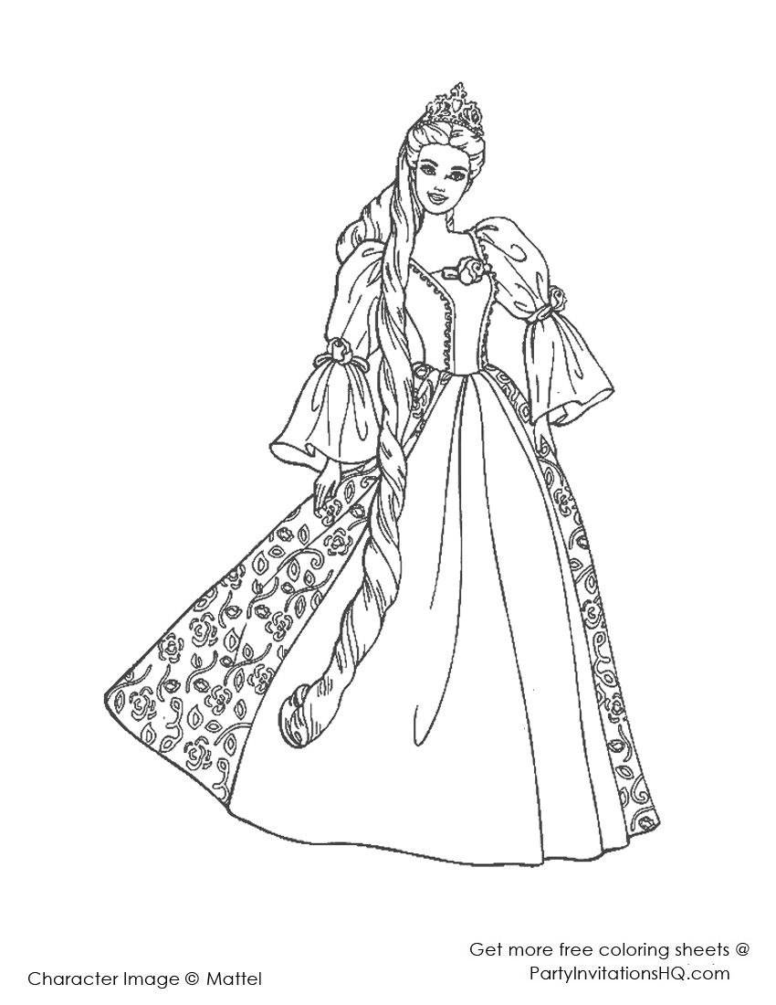 850x1100 Barbie Princess Coloring Pages Coloring Page For Kids Kids Coloring
