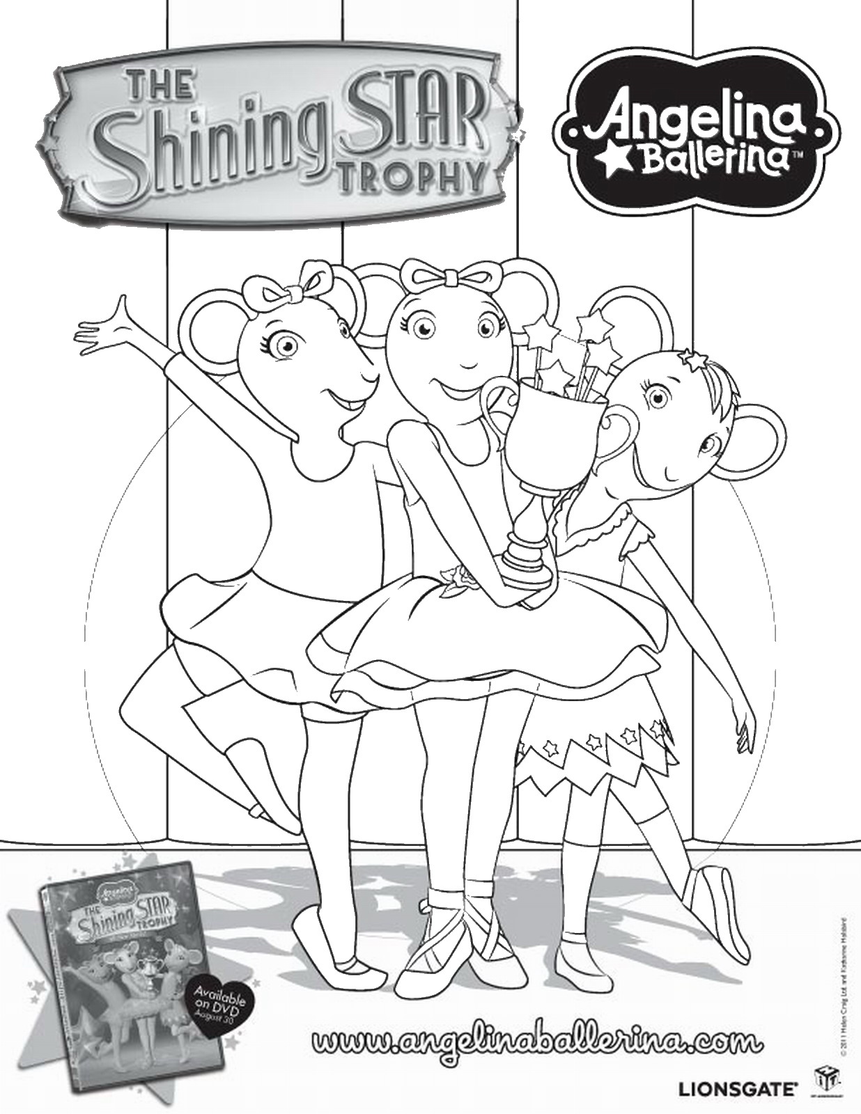Angelina Ballerina Coloring Pages 1236x1600 Angelina Ballerina Coloring Pages