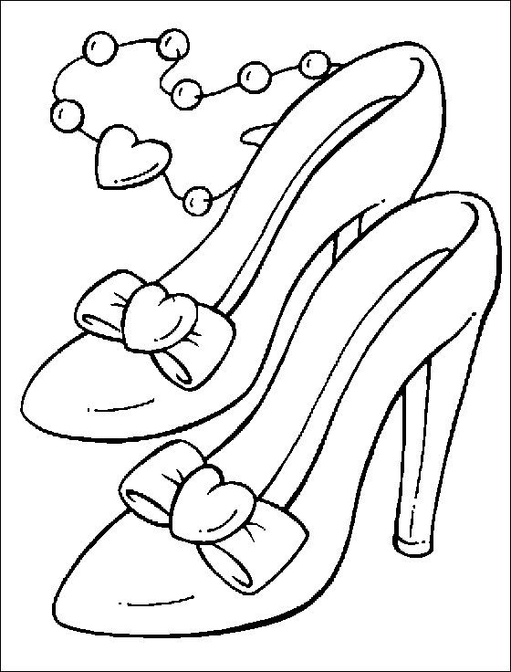 Princess Shoes Coloring Pages 560x736 Princess Shoes Coloring Pages