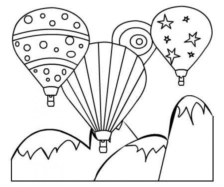 Colorful Hot Air Balloon Printable Coloring Page For Kids 730x608 Colorful Hot Air Balloon Printable Coloring Page For Kids